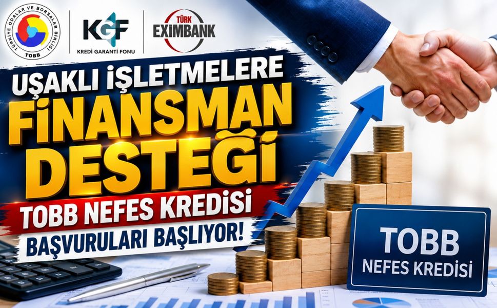 Uşaklı İşletmelere Finansman Desteği, TOBB Nefes Kredisi Başvuruları Başlıyor