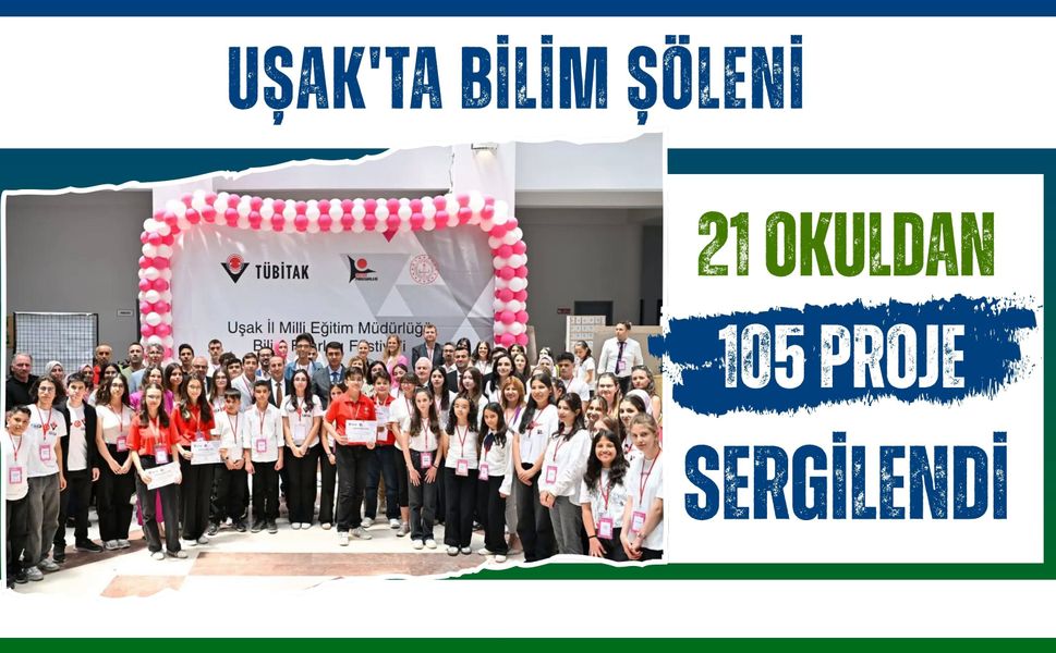 Uşak'ta Bilim Şöleni, 21 Okuldan 105 Proje Sergilendi