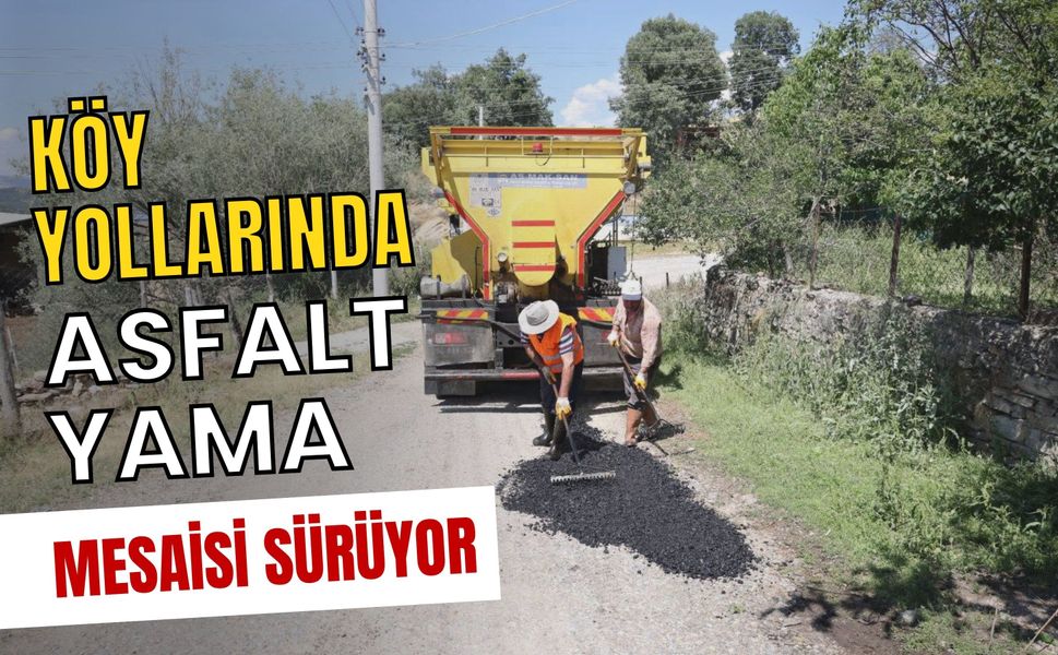 Uşak'ta Köy Yollarında Asfalt Yama Mesaisi Sürüyor