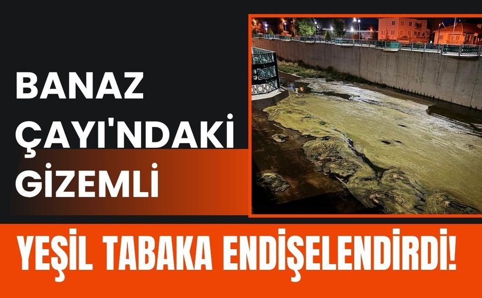 Banaz Çayı'ndaki Gizemli Yeşil Tabaka Endişelendirdi! Vatandaşlar Açıklama Bekliyor