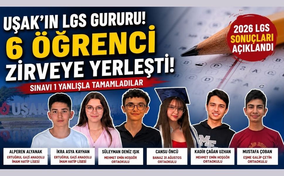 Uşak'ın LGS Gururu Belli Oldu! İşte Zirveye Adını Yazdıran 6 Öğrenci
