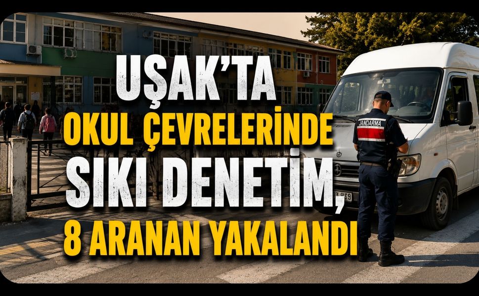 Uşak'ta Okul Çevrelerinde Sıkı Denetim, 8 Aranan Yakalandı