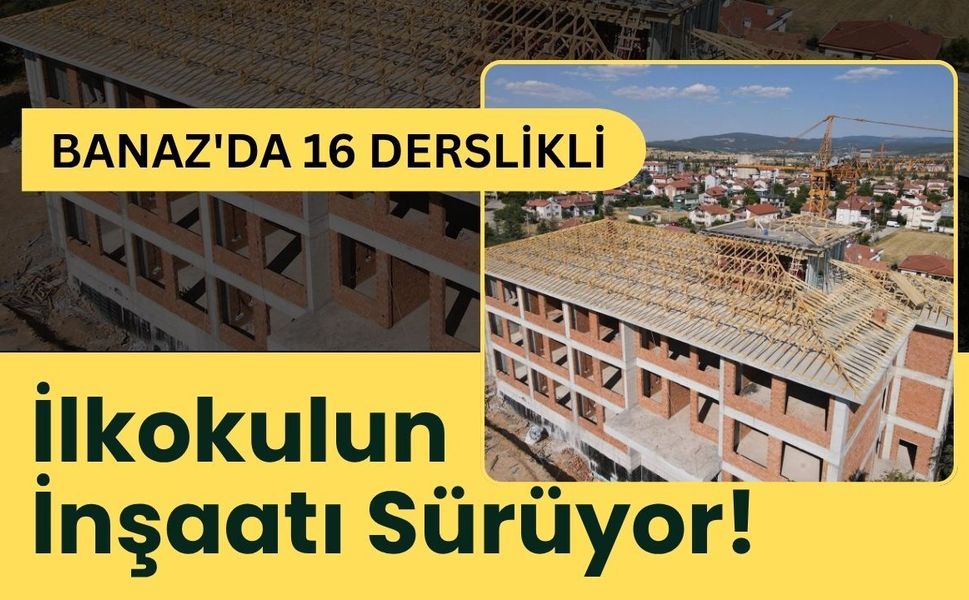 Banaz'da 16 Derslikli İlkokulun İnşaatı Sürüyor! Elektrik Tesisatı Çalışmaları Devam Ediyor