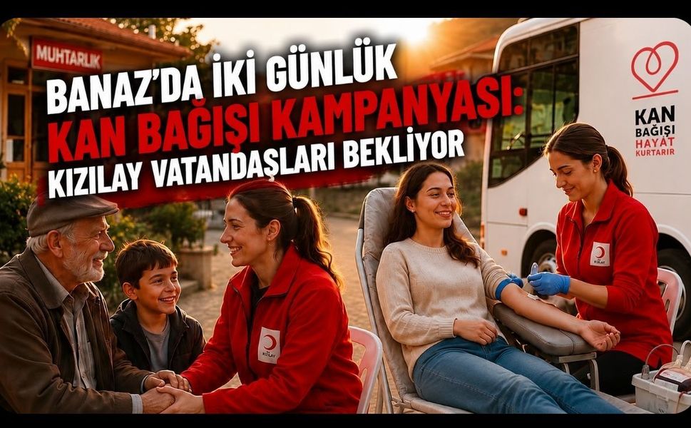 Banaz’da İki Günlük Kan Bağışı Kampanyası: Kızılay Vatandaşları Bekliyor