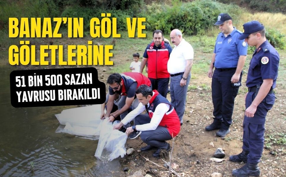 Banaz’ın Göl ve Göletlerine 51 Bin 500 Sazan Yavrusu Bırakıldı