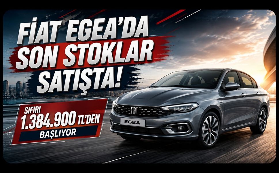 Fiat Egea'da Son Stoklar Satışta! Sıfırı 1.384.900 TL'den Başlıyor