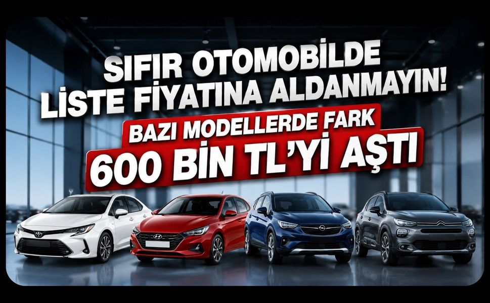 Sıfır Otomobilde Liste Fiyatına Aldanmayın! Bazı Modellerde Fark 600 Bin TL’yi Aştı