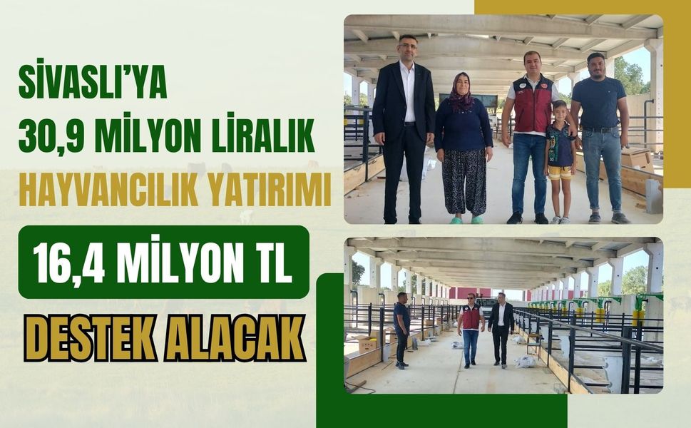 Sivaslı’ya 30,9 Milyon Liralık Hayvancılık Yatırımı: 16,4 Milyon TL Destek Alacak