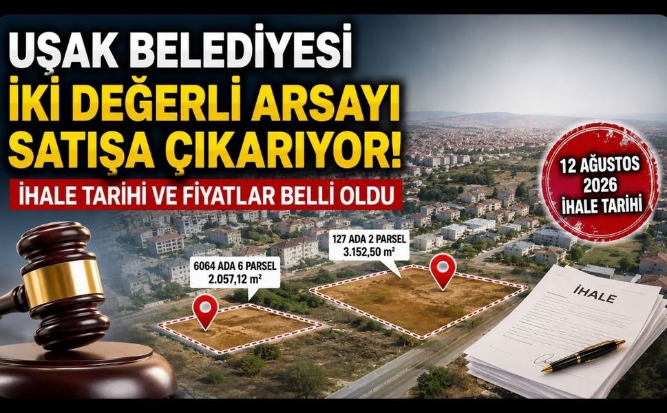 Uşak Belediyesi İki Değerli Arsayı Satışa Çıkarıyor! İhale Tarihi ve Fiyatlar Belli Oldu