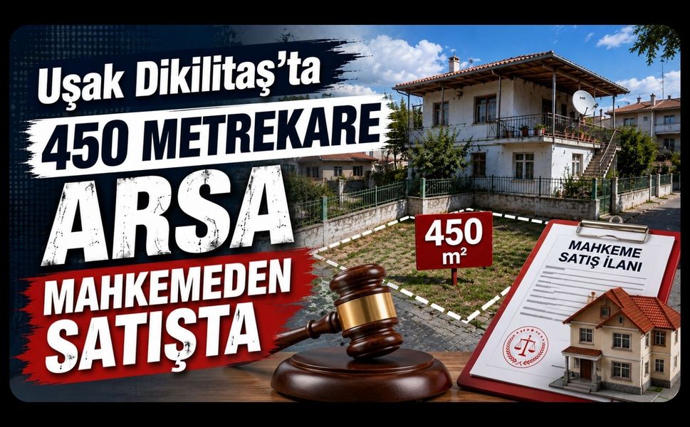 Uşak Dikilitaş'ta 450 Metrekare Arsa Mahkemeden Satışta