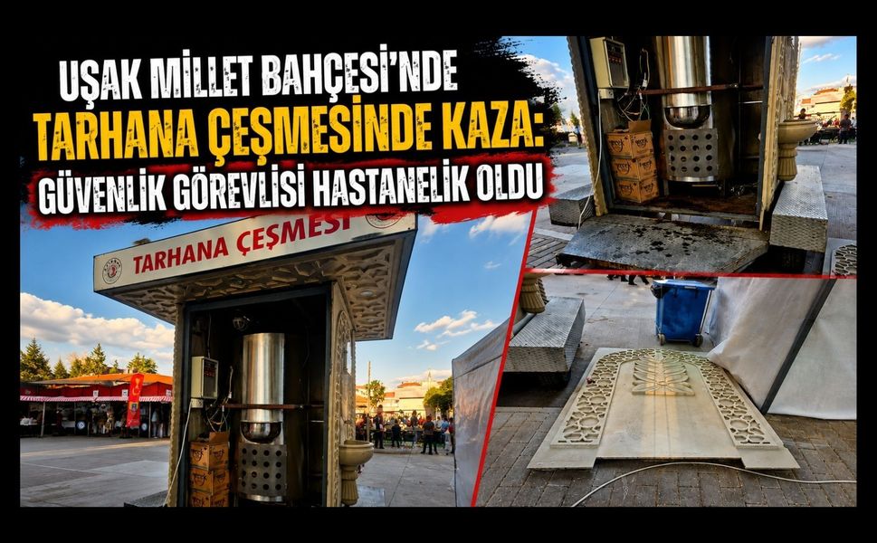 Uşak Millet Bahçesi'nde Tarhana Çeşmesinin Kapısı Üzerine Düştü: Hastanelik Oldu
