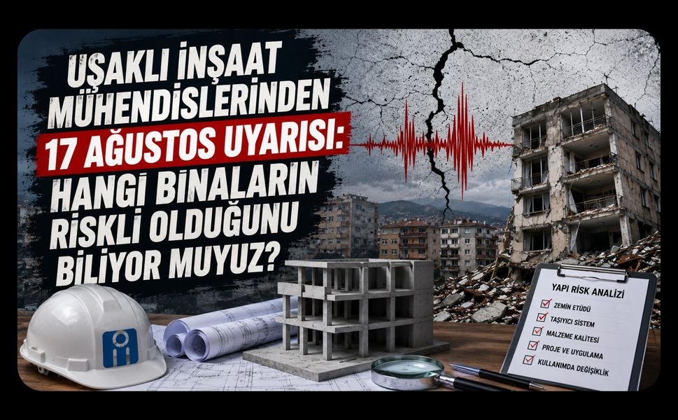 Uşaklı İnşaat Mühendislerinden 17 Ağustos Uyarısı: Hangi Binaların Riskli Olduğunu Biliyor muyuz?