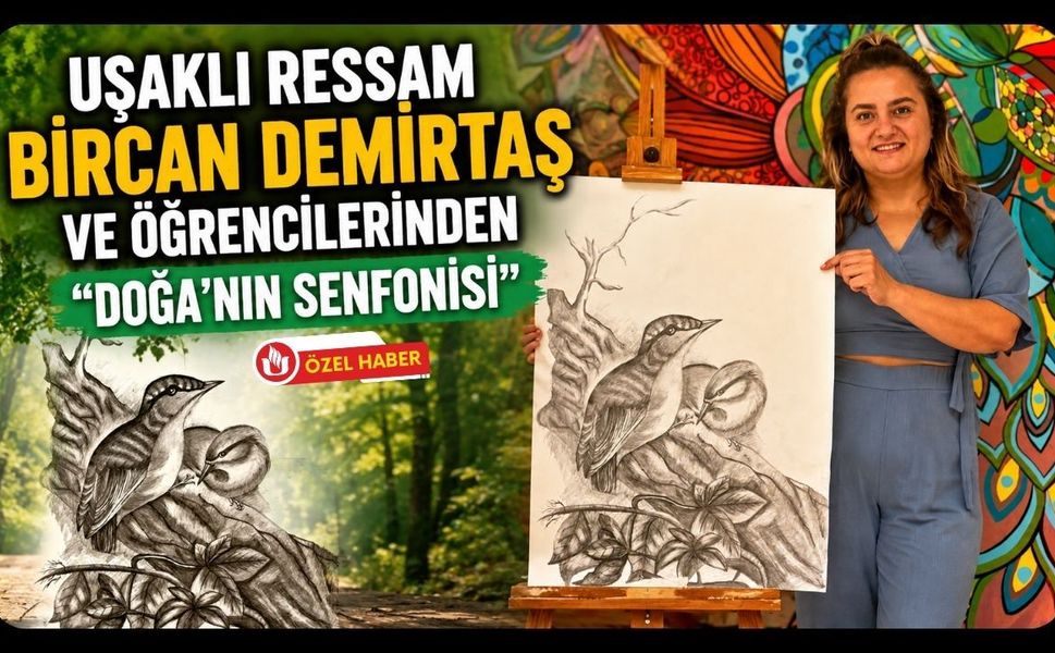 Uşaklı Ressam Bircan Demirtaş ve Öğrencilerinden “Doğa’nın Senfonisi”