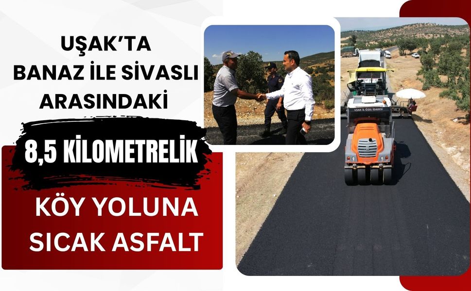 Banaz ile Sivaslı Arasındaki 8,5 Kilometrelik Köy Yoluna Sıcak Asfalt