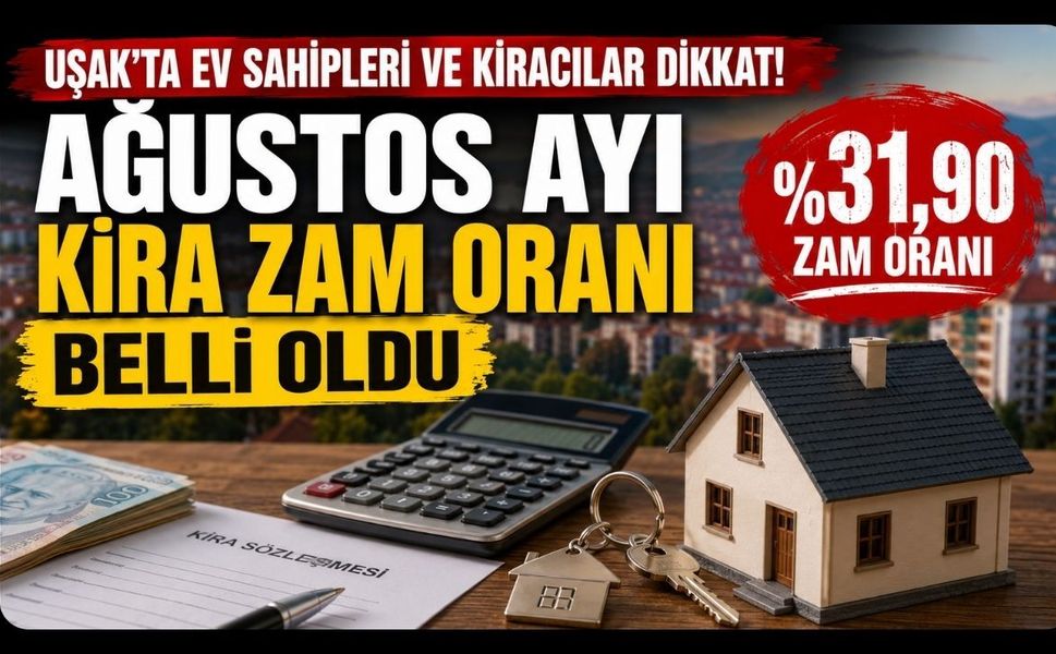 Uşak'ta Ev Sahipleri ve Kiracılar Dikkat! Ağustos Ayı Kira Zam Oranı Belli Oldu