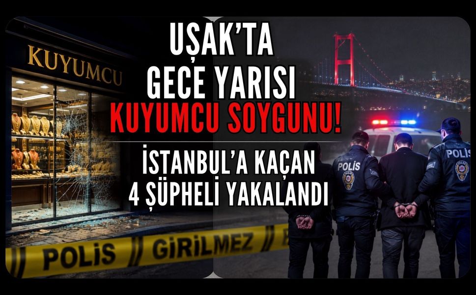 Uşak’ta Gece Yarısı Kuyumcu Soygunu! İstanbul’a Kaçan 4 Şüpheli Yakalandı