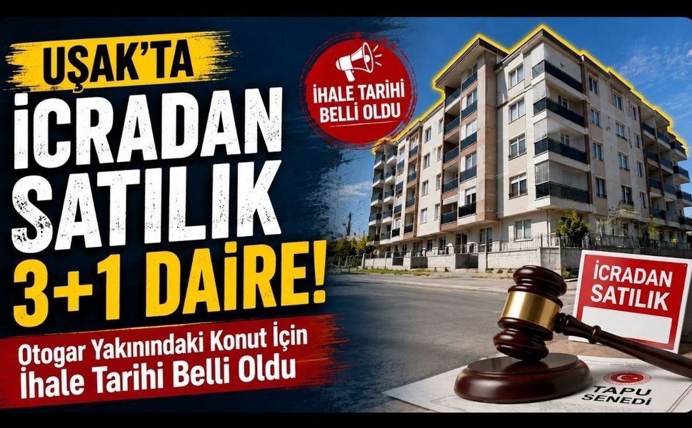 Uşak'ta İcradan Satılık 3+1 Daire! Otogar Yakınındaki Konut İçin İhale Tarihi Belli Oldu