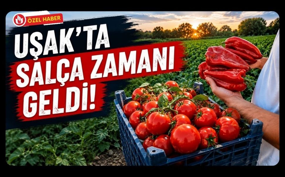 Uşak’ta Salça Zamanı Geldi! Sivaslı’nın Domates ve Biberleri Pazara Çıktı