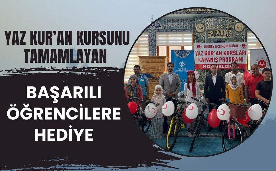 Yaz Kur’an Kursunu Tamamlayan Başarılı Öğrencilere Hediye