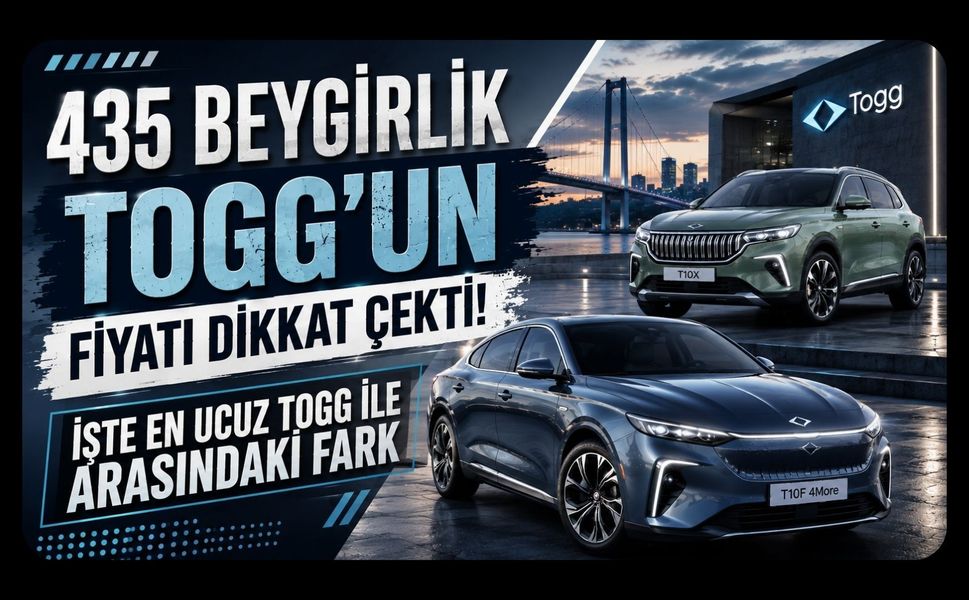 435 Beygirlik Togg’un Fiyatı Dikkat Çekti! İşte En Ucuz Togg ile Arasındaki Fark