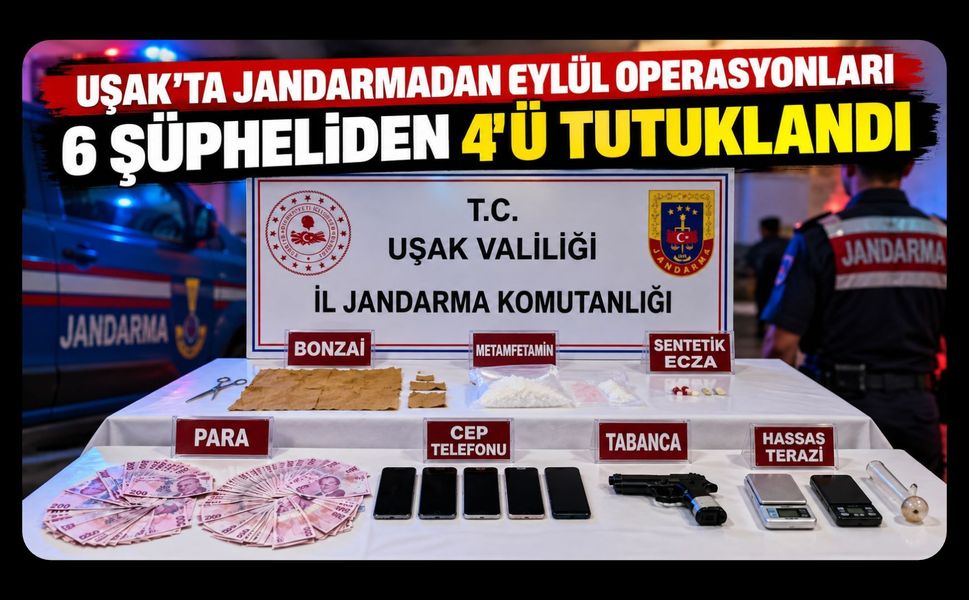 Uşak’ta Jandarmadan Eylül Operasyonları, 6 Şüpheliden 4’ü Tutuklandı