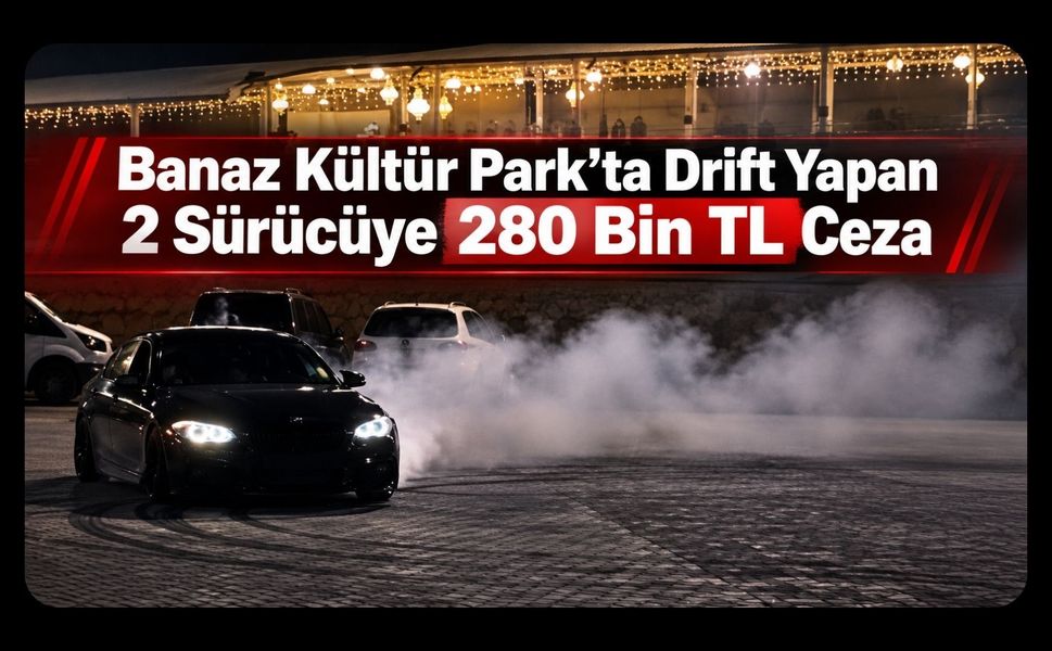 Banaz Kültür Park’ta Drift Yapan 2 Sürücüye 280 Bin TL Ceza