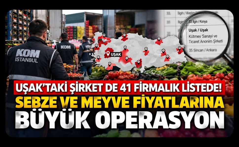 Uşak’taki Şirket de 41 Firmalık Listede! Sebze ve Meyve Fiyatlarına Büyük Operasyon