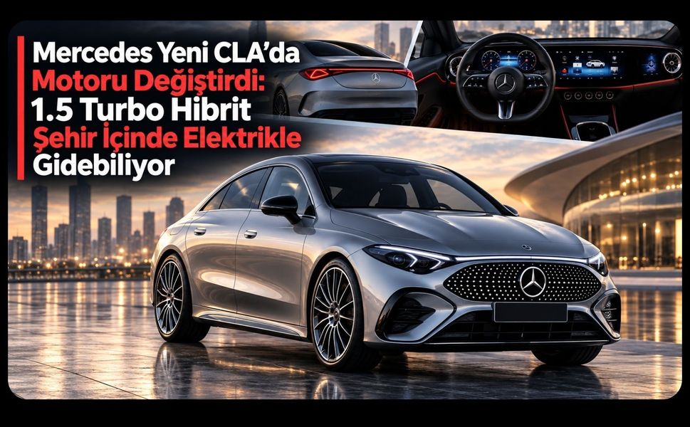 Mercedes Yeni CLA’da Motoru Değiştirdi: 1.5 Turbo Hibrit Şehir İçinde Elektrikle Gidebiliyor