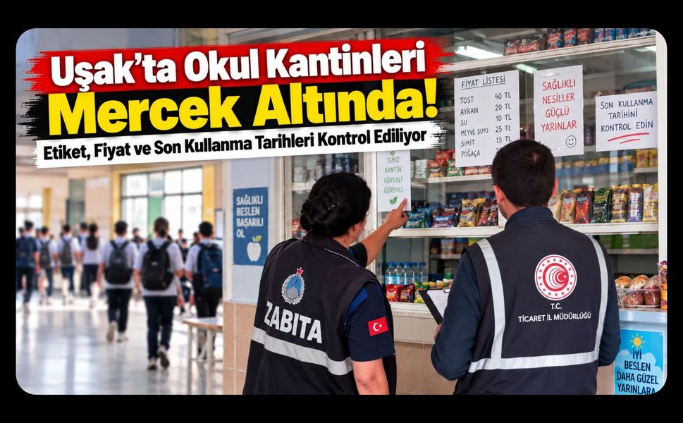 Uşak’ta Okul Kantinleri Mercek Altında! Etiket, Fiyat ve Son Kullanma Tarihleri Kontrol Ediliyor