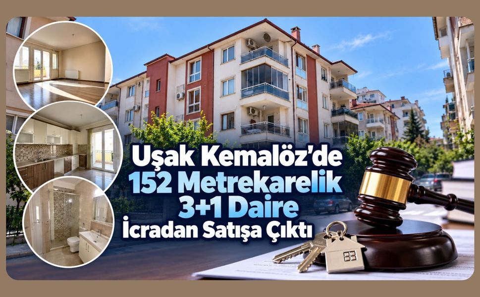 Uşak Kemalöz’de 152 Metrekarelik 3+1 Daire İcradan Satışa Çıktı