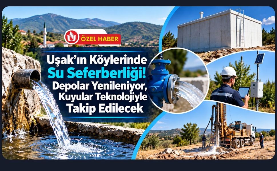 Uşak’ın Köylerinde Su Seferberliği! Depolar Yenileniyor, Kuyular Teknolojiyle Takip Edilecek