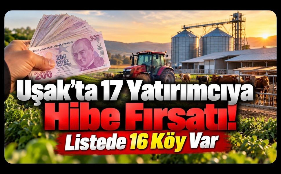 Uşak’ta 17 Yatırımcıya Hibe Fırsatı! Listede 16 Köy Var
