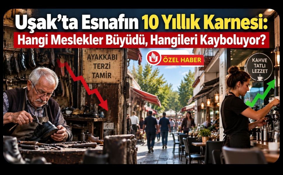 Uşak'ta Esnafın 10 Yıllık Karnesi, Hangi Meslekler Büyüdü, Hangileri Kayboluyor?
