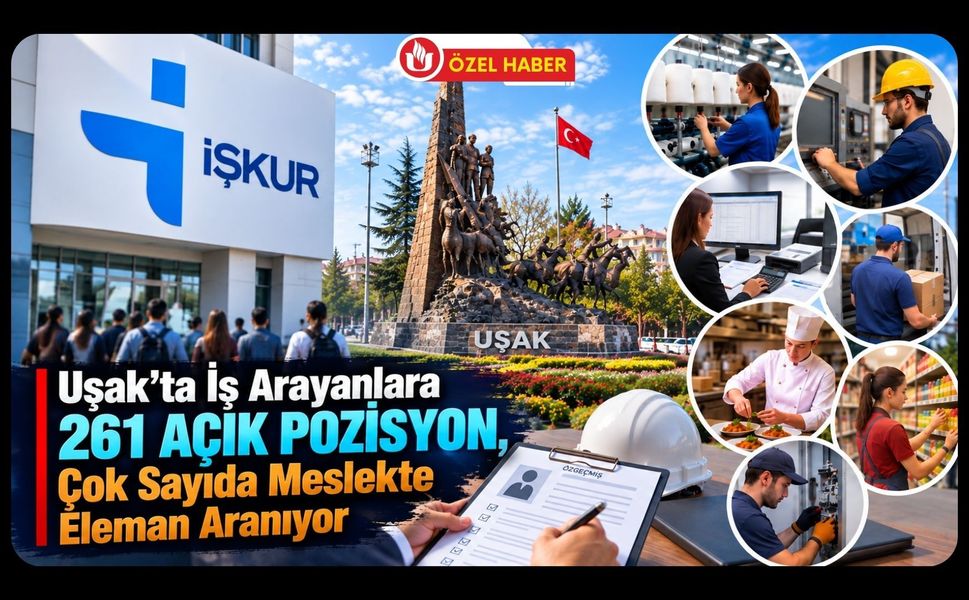 Uşak’ta İş Arayanlara 261 Açık Pozisyon, Çok Sayıda Meslekte Eleman Aranıyor