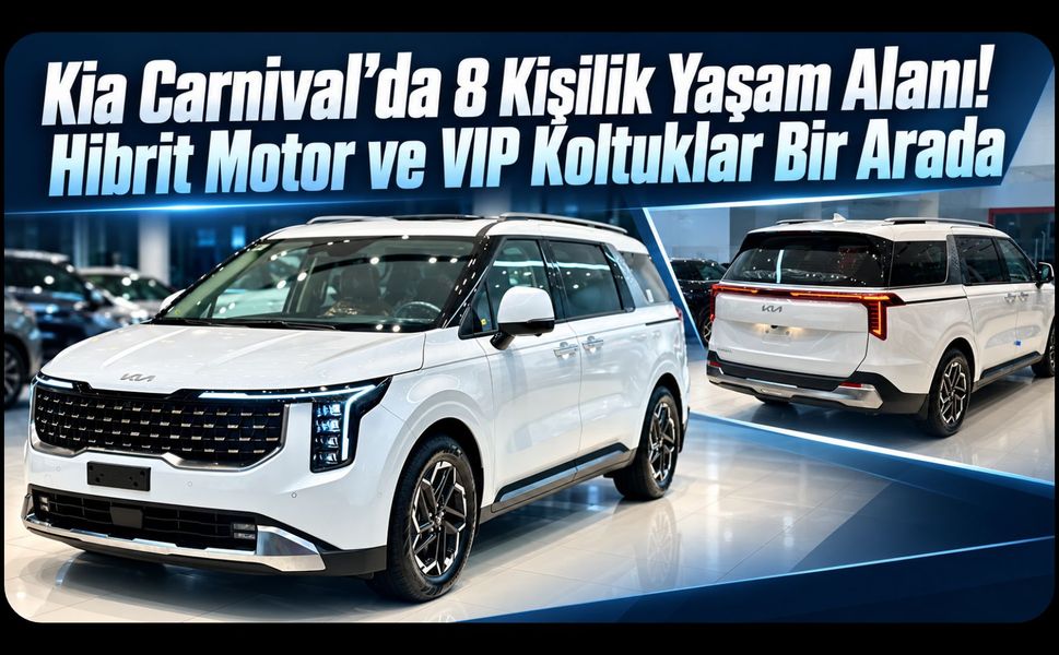Kia Carnival’da 8 Kişilik Yaşam Alanı! Hibrit Motor ve VIP Koltuklar Bir Arada