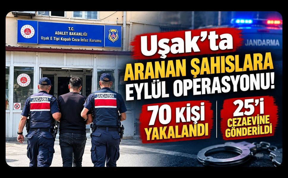 Uşak’ta Aranan Şahıslara Eylül Operasyonu! 70 Kişi Yakalandı, 25’i Cezaevine Gönderildi