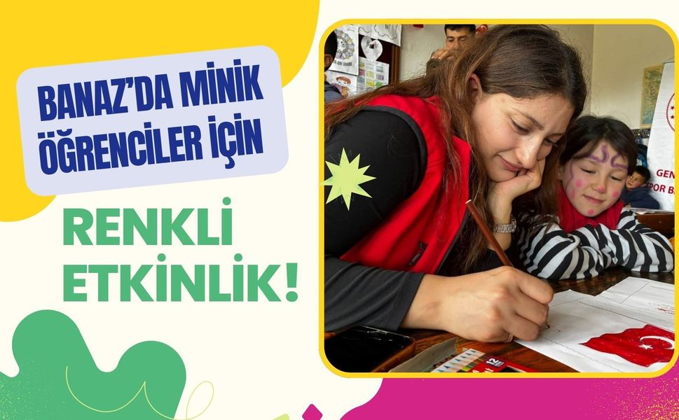 Banaz’da Minik Öğrenciler İçin Renkli Etkinlik! Okul Bahçesi Şenlendi