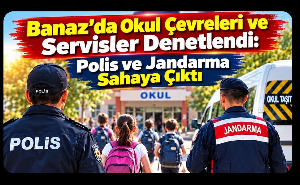 Banaz’da Okul Çevreleri ve Servisler Denetlendi: Polis ve Jandarma Sahaya Çıktı