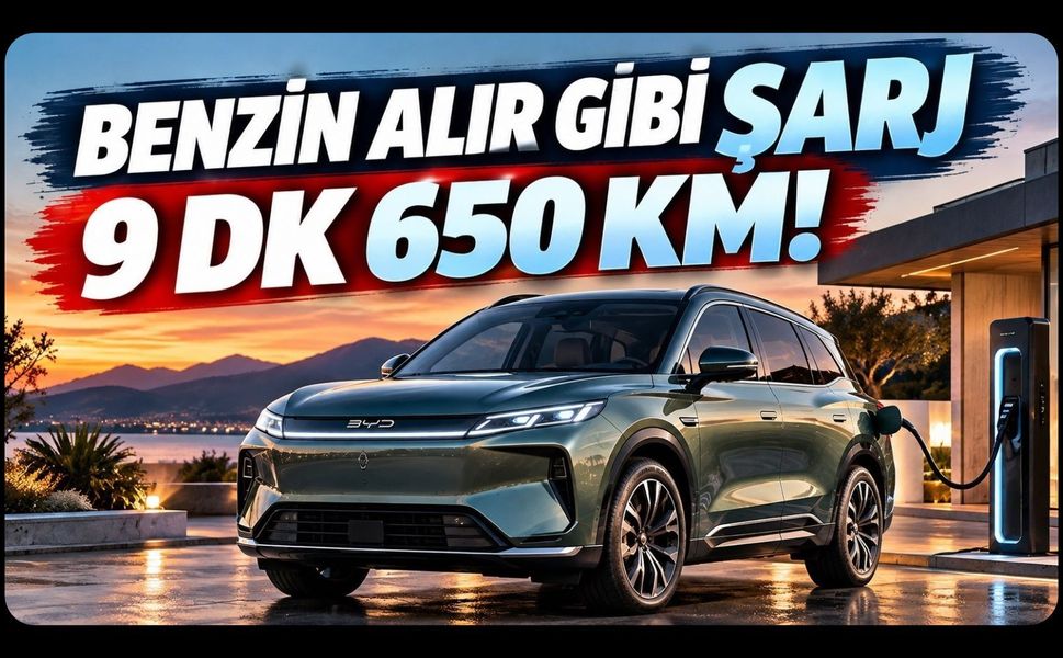 Benzin Alır Gibi Şarj! BYD ATTO 8, 9 Dakikada Yüzde 97 Doluluğa Ulaşıyor