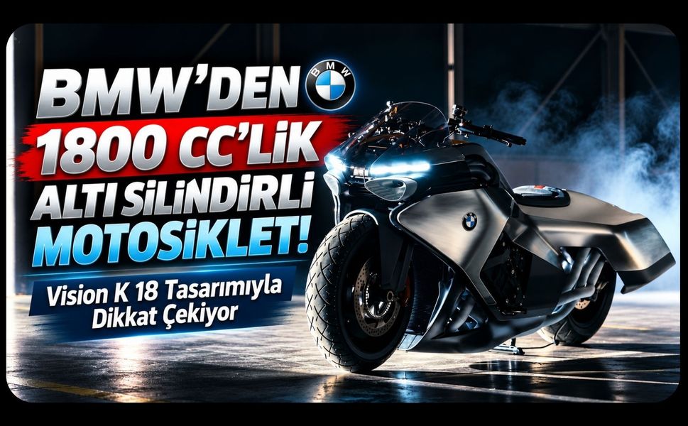 BMW’den 1800 cc’lik Altı Silindirli Motosiklet! Vision K 18 Tasarımıyla Dikkat Çekiyor