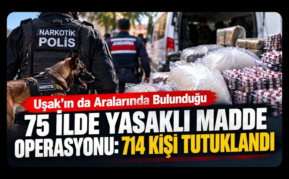 Uşak’ın da Aralarında Bulunduğu 75 İlde Yasaklı Madde Operasyonu: 714 Kişi Tutuklandı