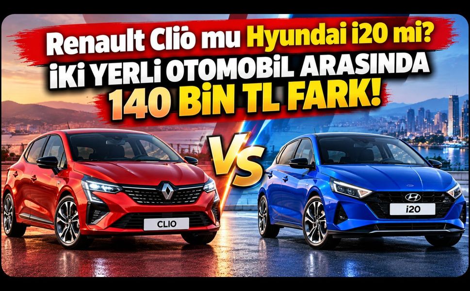 Renault Clio mu Hyundai i20 mi? İki Yerli Otomobil Arasında 140 Bin TL Fark!