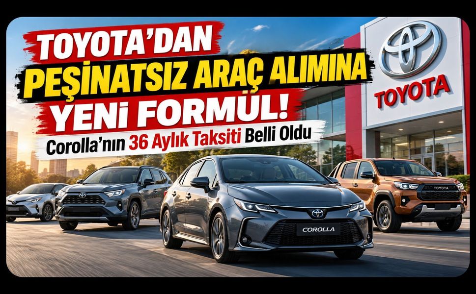 Toyota'dan Peşinatsız Araç Alımına Yeni Formül! Corolla'nın 36 Aylık Taksiti Belli Oldu