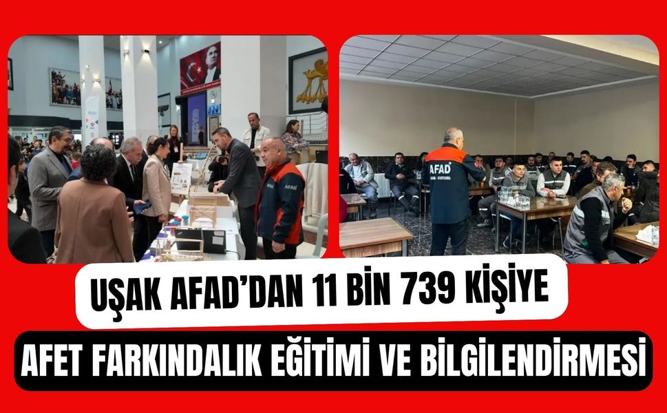 Uşak AFAD’dan 11 Bin 739 Kişiye Afet Farkındalık Eğitimi ve Bilgilendirmesi