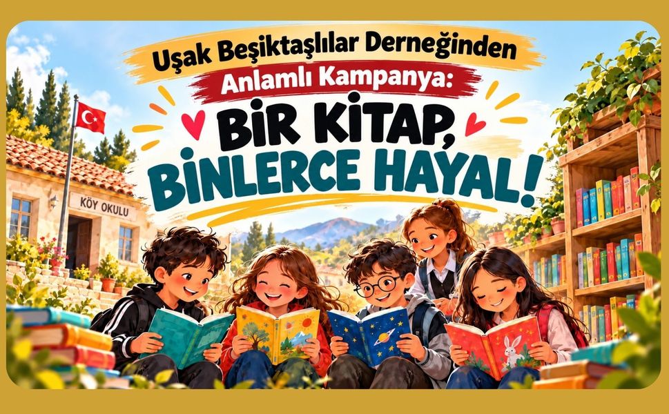 Uşak Beşiktaşlılar Derneğinden Anlamlı Kampanya: Bir Kitap, Binlerce Hayal!