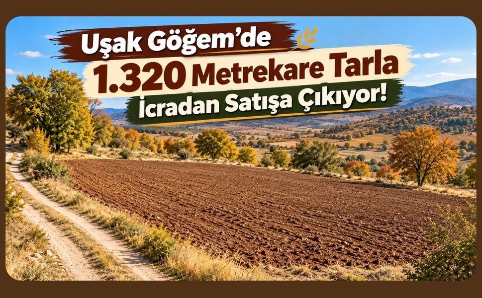 Uşak Göğem'de 1.320 Metrekare Tarla İcradan Satışa Çıkıyor!