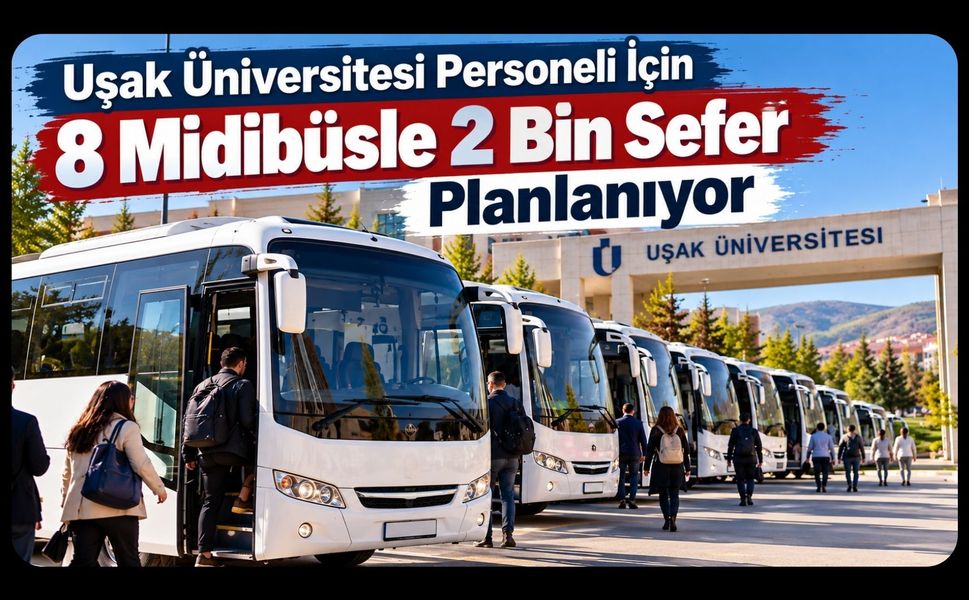 Uşak Üniversitesi Personeli İçin 8 Midibüsle 2 Bin Sefer Planlanıyor