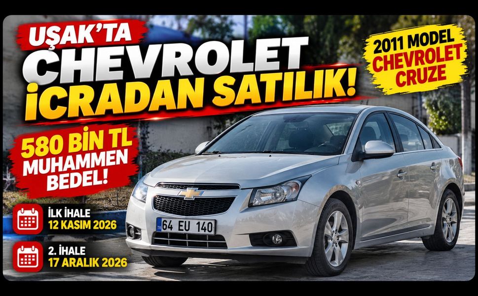 Uşak’ta 2011 Model Chevrolet İcradan Satışa Çıktı! İşte Fiyatı ve İhale Tarihi