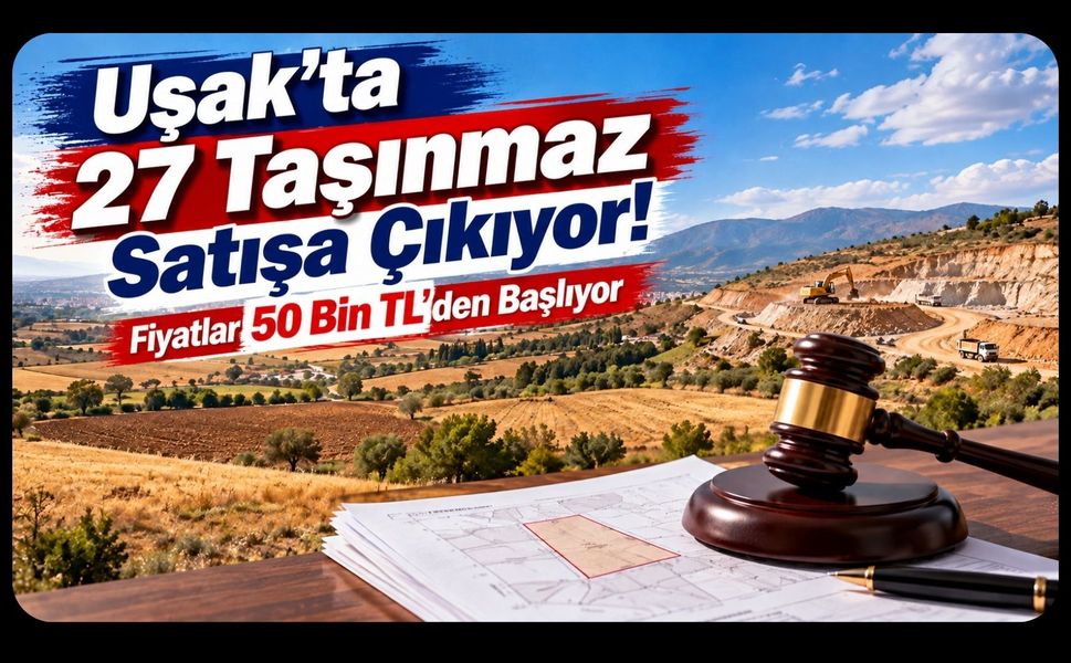 Uşak’ta 27 Taşınmaz Satışa Çıkıyor! Fiyatlar 50 Bin TL’den Başlıyor