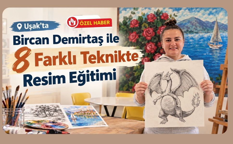 Uşak’ta Bircan Demirtaş ile 8 Farklı Teknikte Resim Eğitimi